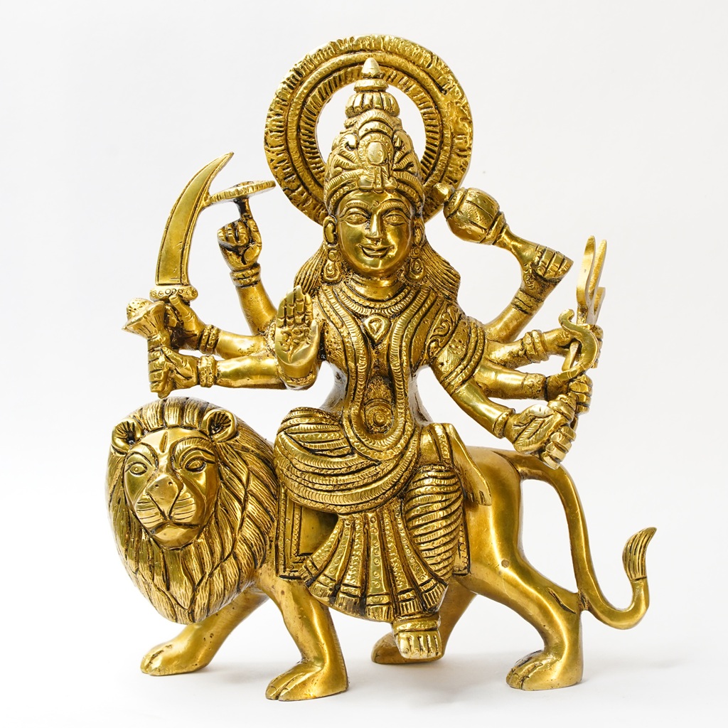 Brass Durga Devi Idol (8.9 Inch) - Image 2