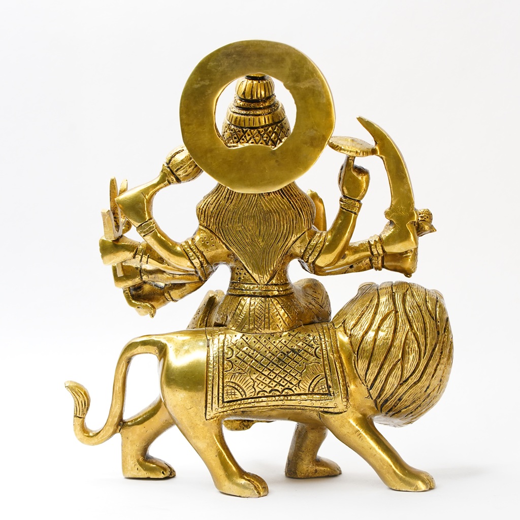 Brass Durga Devi Idol (8.9 Inch) - Image 4