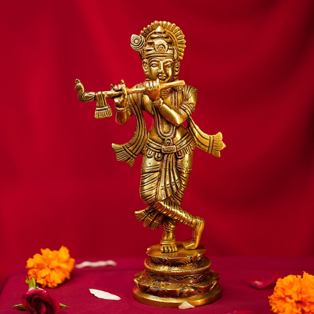 Brass Krishna Ji God Idol