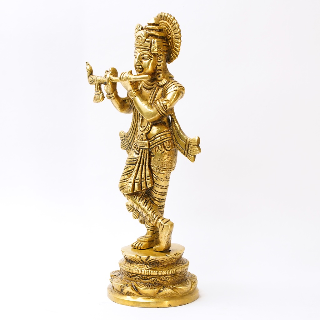 Brass Krishna Ji God Idol - Image 3
