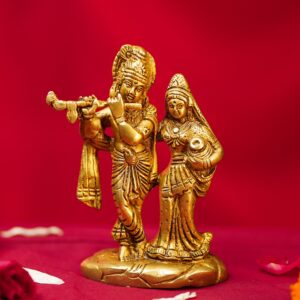 Brass Krishna Radha Ji God Idol