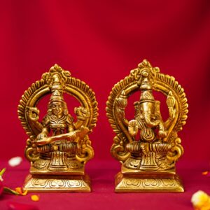 Brass Ganesh Laxmi Ji Idol Set