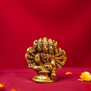 Brass Punchmukhi Hanuman Ji God Idol